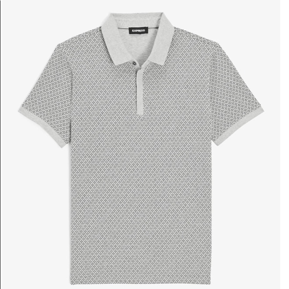 Geo Print Moisture-Wicking Performance Polo NEW